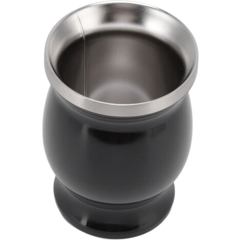 Tasse à thé en gourde naturelle 230ml, double paroi pour café et boissons chaudes, style traditionnel noir