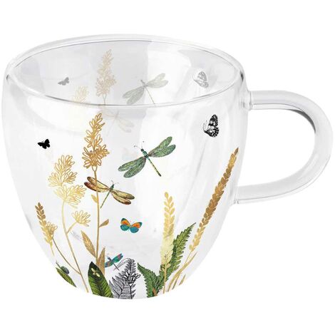 Tasse à thé en verre double paroi 200 ml - Libellule
