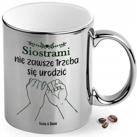 Tasse als Geschenk zum Geburtstag der Schwester (Weihnachtsmann) mit Namen + Namen