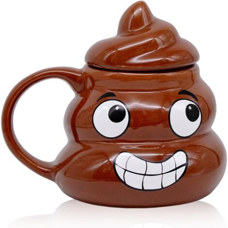 Tasse Céramique 3D Créative 400 ml avec Couvercle - Forme Originale Tasse Café Cadeau Amusant Anniversaire Noël Idée Unique