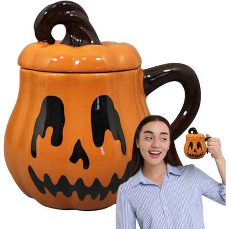 Tasse Citrouille - Tasse à Thé en Céramique Citrouille avec