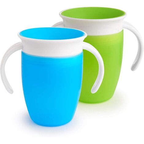 Tasse d'apprentissage Miracle 360 - verte/bleue - 207 ml , lot de 2