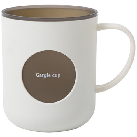 Tasse de Bain à Double Paroi et Poignée - PP Incassable Blanc, 8.5x10cm, Tasse à Dent Cute