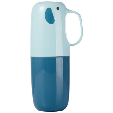 Tasse de bain de bouche de voyage, tasse de brosse à dents, boîte de rangement de brosse à dents anti-poussière Portable domestique(bleu)
