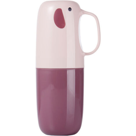 Tasse de bain de bouche de voyage, tasse de brosse à dents, boîte de rangement de brosse à dents anti-poussière Portable domestique（rose）