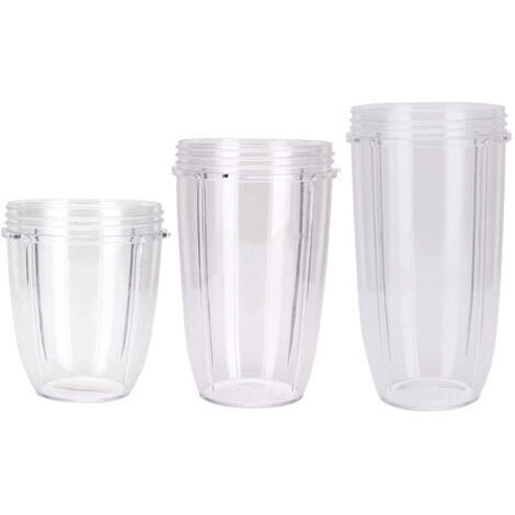 Tasse de remplacement en plastique transparent Ju479, 3 pièces, 18/24/32 Oz pour presse-agrumes NUTRI 600/900W