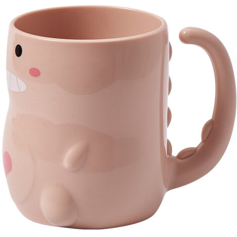 Tasse de salle de bain, jolie brosse à dents, tasse d'eau de salle de bain, tasse de lait domestique, baignoire, boucle de bouche créative, porte-brosse à dents（rose）