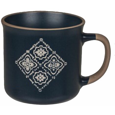 Tasse en céramique Bleue motif Carreaux