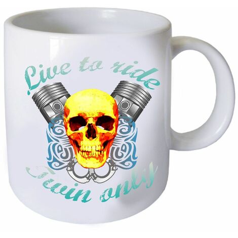 Tasse en céramique Live to ride jaune by Cbkreation