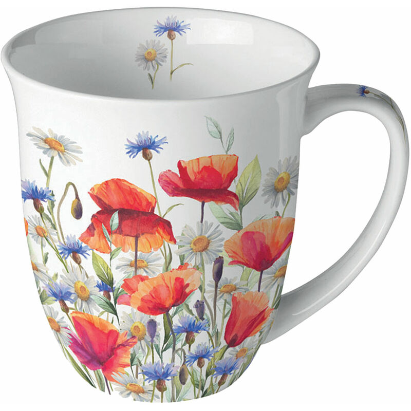 Tasse en Porcelaine Fine Coquelicots et bleuets Tasse en Porcelaine Fine Coquelicots et bleuets