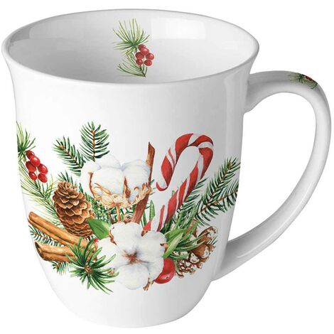 Tasse en Porcelaine Fine - Décoration de Noël