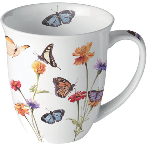 Tasse en Porcelaine Fine jardin des papillons