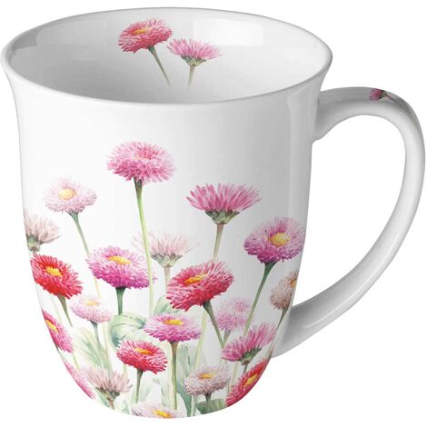 Tasse en Porcelaine Fine pâquerettes roses