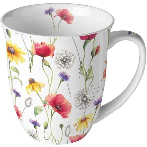 Tasse en Porcelaine Fine Prairie de coquelicots