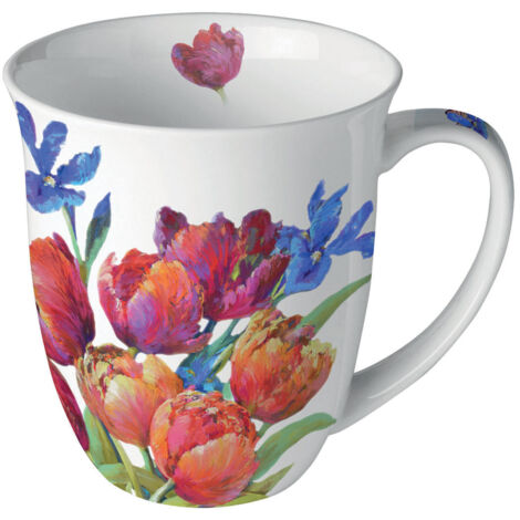 Tasse en porcelaine fine tulipes de joie