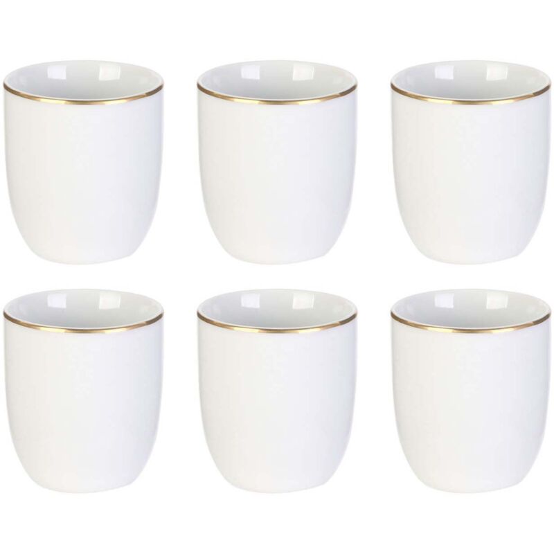 Tasse en porcelaine liseré doré 18 cl Lot de 6