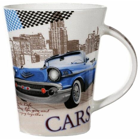 Tasse en porcelaine Voiture Bleue