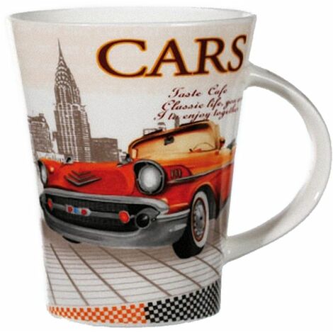 Tasse en porcelaine Voiture Orange