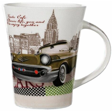 Tasse en porcelaine Voiture verte