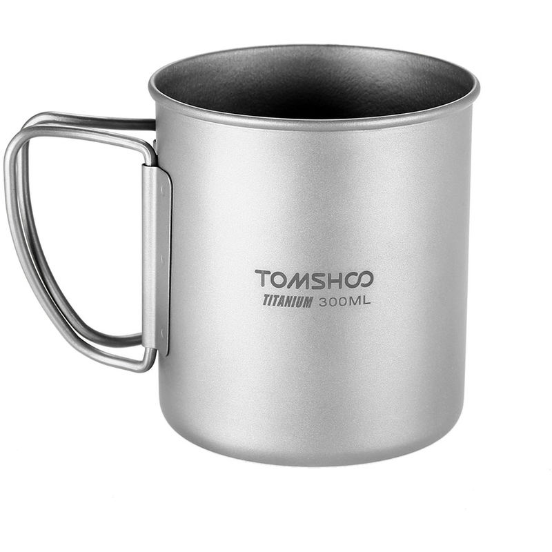 Lixada 330 ML Double Paroi en Titane Tasse d/'eau Café Thé Tasse pour La Maison en Plein Air Camping Randonnée Sac à Dos Pique-Nique avec Poignées//sans Poignées