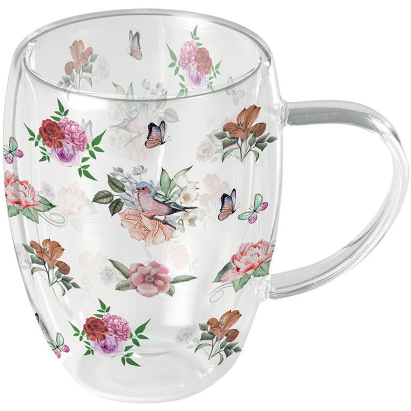 Tasse en verre double paroi – Jardin des Papillons