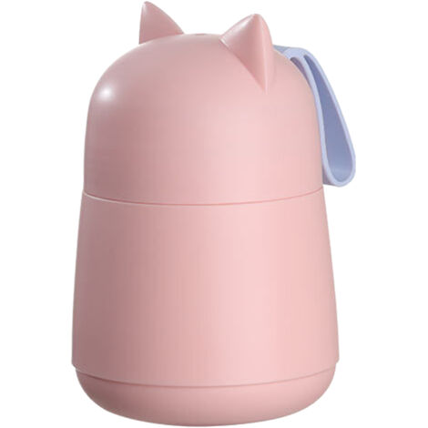 Tasse isotherme pour soupe 450ml rose, récipient alimentaire isolant anti-fuites avec cuillère pliable, idéal pour petit-déjeuner, porridge ou repas à emporter.