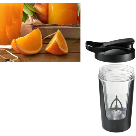 Tasse mélangeuse automatique 450 ml en plastique alimentaire, parfaite pour café au bureau ou à la maison, couleur noire