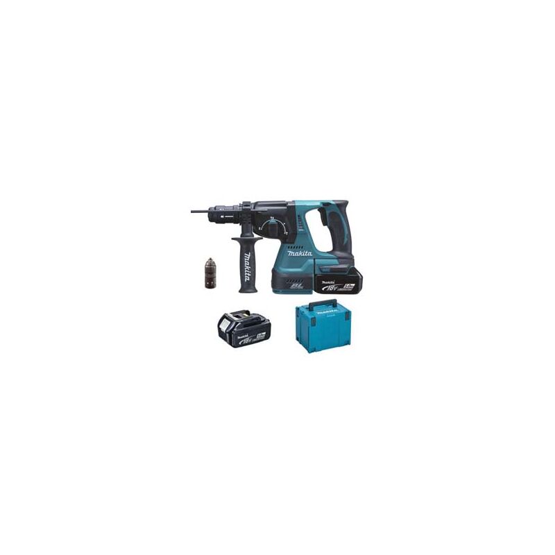 Makita - tassellatore 3 funzioni sdsplus 2 batterie litio 18V (DHR243RTJ) 2 batterie liion da 5,0 Ah