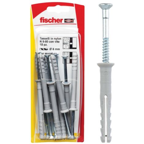Tasselli + chiodi Fischer n 6 - 60 k a percussione Ø 6 mm 15 pz max 20 kg