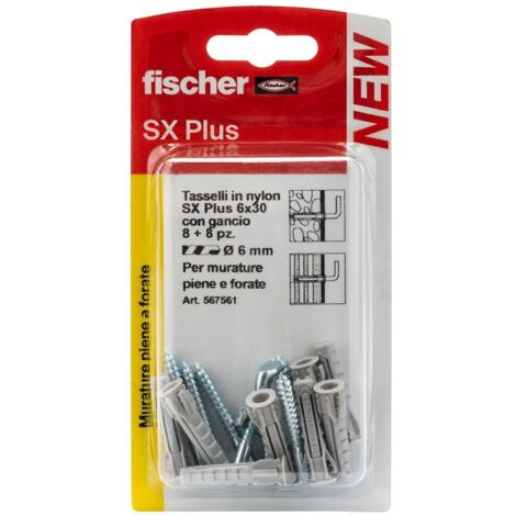 Tasselli con Gancio SX Plus 6 x 30 Bianco