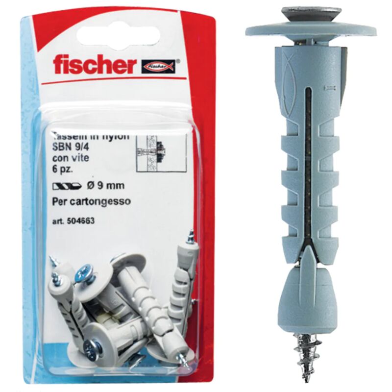 Image of Fischer - sbn 9/.. k in blister, fissaggio per lastre e pannelli sbn 9/1 k con occhiolo aperto