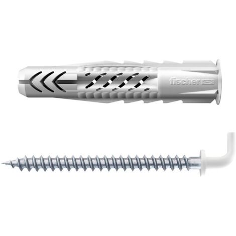 Tasselli + gancio dritto Fischer bianco ux 8 x 50 r wh n k Ø 8 mm 4 pz