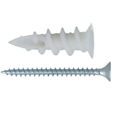 Tasselli in nylon autoforanti 16 x 38 mm per pareti vuote, con viti TPS 4,5 x 50 - 12 pz.