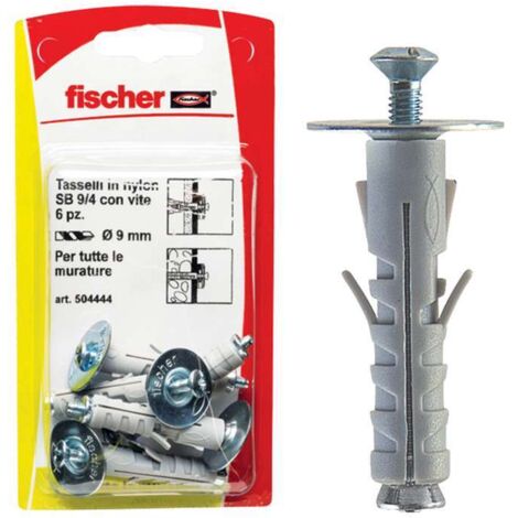 Tasselli + occhioli chiusi Fischer sb 9/3 k Ø 9 mm 6 pz max 15 kg