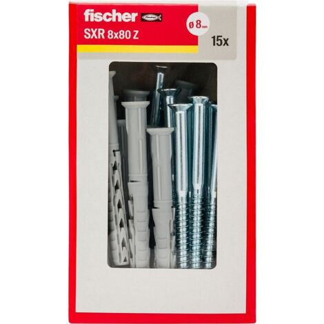 Tasselli prolungati + viti in scatola Fischer sxr 8 x 100 z y a percussione Ø 8 mm 30 pz