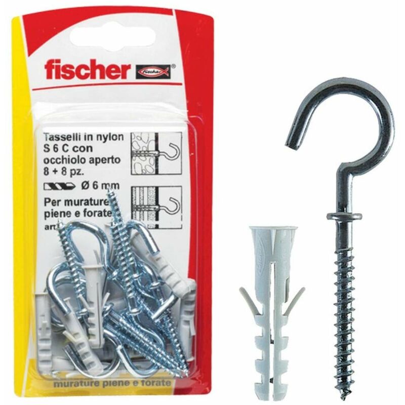 Image of Fischer - Fissaggio in nylon con accessori s c k in blister s 6 C/1 k con occhiolo aperto
