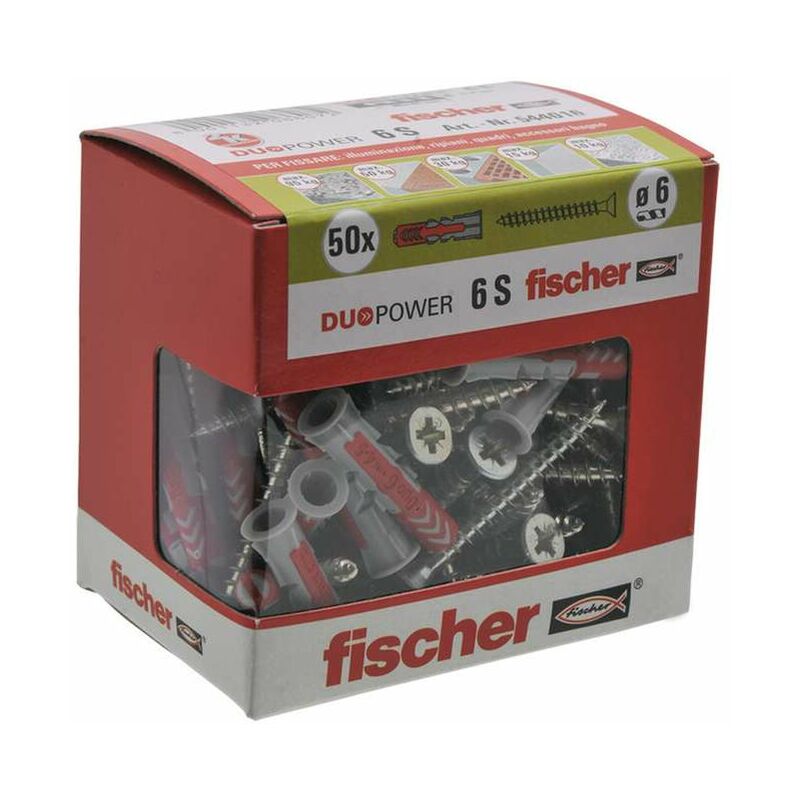 Image of Fischer - Tasselli duopower 6 s y con vite (50 Pz.)