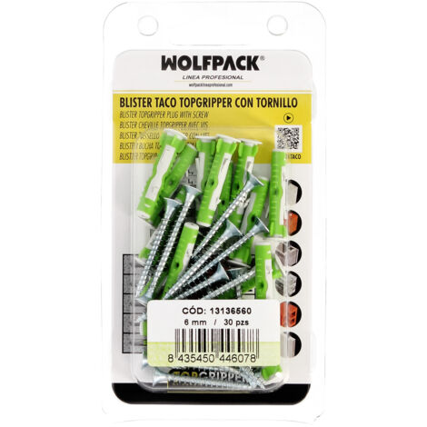 Tasselli wolfpack linea profesional 6 mm 30 pezzi