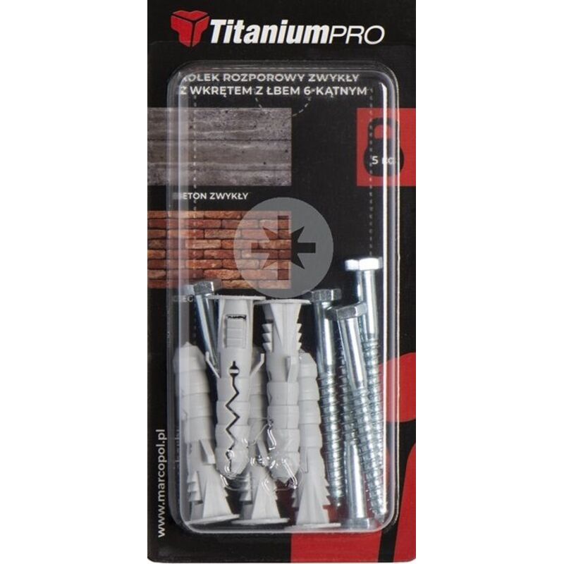 Tassello ad espansione standard con vite a testa esagonale 3 pz. 12x60x80 TitaniumPRO