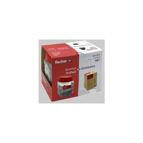 TASSELLO CON VITE 'SX' IN BARATTOLO SX 6S - Barattolo 200 pezzi + Ricarica Eco 200 pezzi - FISCHER