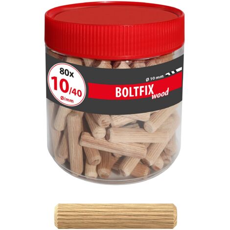 tassello di legno Boltfix wood 10x40 mm, tassello ondulato in faggio massiccio, 80 pz, 015200181