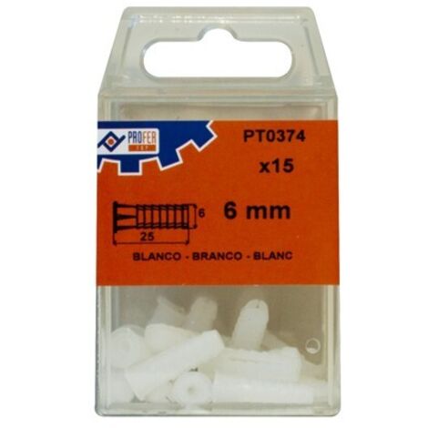 TASSELLO DI PLASTICA BIANCO C/6 PZ