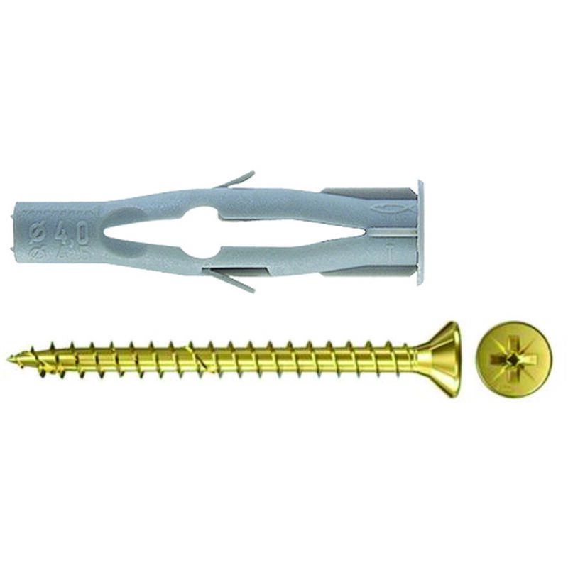 Tassello in nylon con vite fu-v - ø mm.10x60 vite mm.6x80