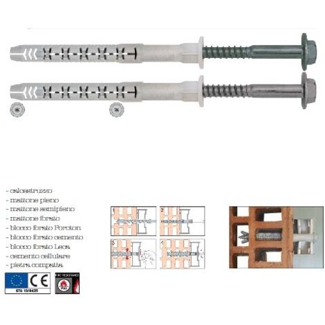 Tasselli A Battere Testa Bombata - Per Muro Pieno E Mattone Forato, Nylon E Acciaio Zincato - Foto 10