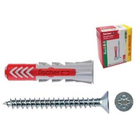 TASSELLO IN NYLON BI MATERIAL CON VITE DUOPOWER PZ.100+PZ.20 OMAGGIO- - ø mm.6x30 - 1 confezione FISCHER
