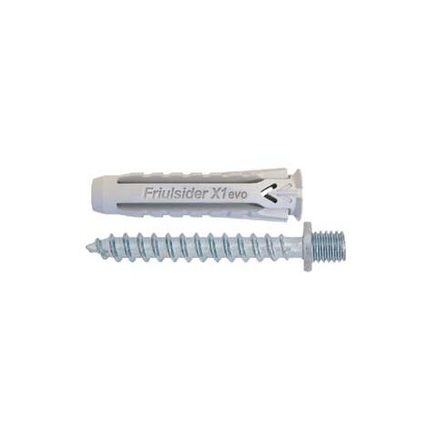 TASSELLO IN NYLON UNIVERSALE VITE DOPPIO FILETTO ZINCATA BIANCA X1 EVO- - ø mm.6x30 vite doppio filetto ø mm.6 - 100 pezzi FRIULSIDER