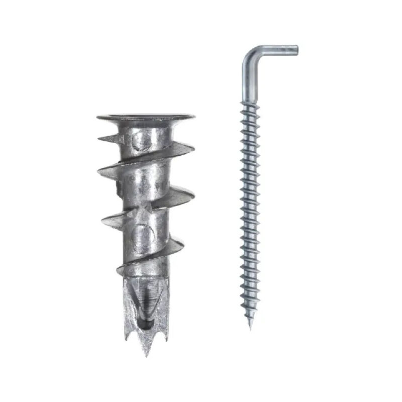 Tassello metallico autoperforante per piastra gkm con gancio dritto, 4 pezzi