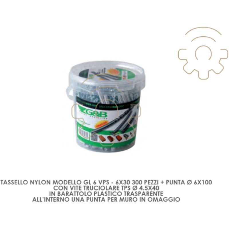 Inferramenta - Tassello nylon GL6 vps 6 x 30 300