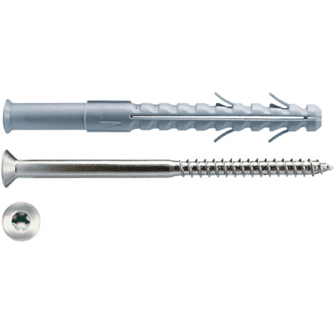 TASSELLO NYLON 'LATER CORNICE' C10A 120 LUVT 10 x 120 - vite Torx T40 7 x 125- 50 pezzi  - G&B