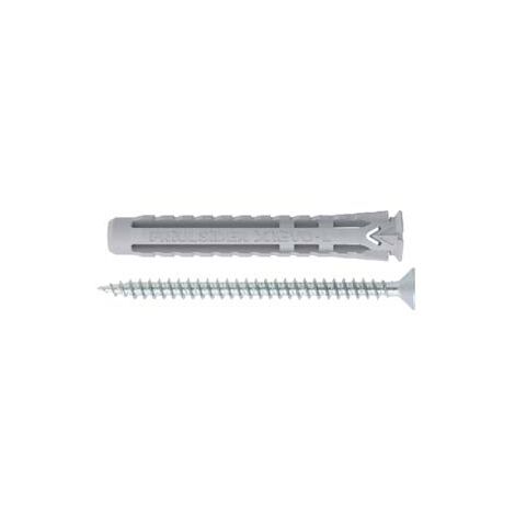 TASSELLO NYLON UNIVERSALE VITE TPS TRUCIOLARE ZINCATA BIANCA X1 EVO-L- - ø mm.10x70 vite ø mm.6x80 spes.fissaggio mm.5 - 25 pezzi FRIULSIDER